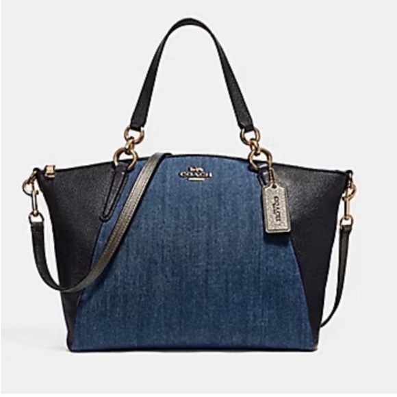 NEW WITHOUT TAGS! Coach Black and Denim Blue Bag with crossover option. - Picture 3 of 12